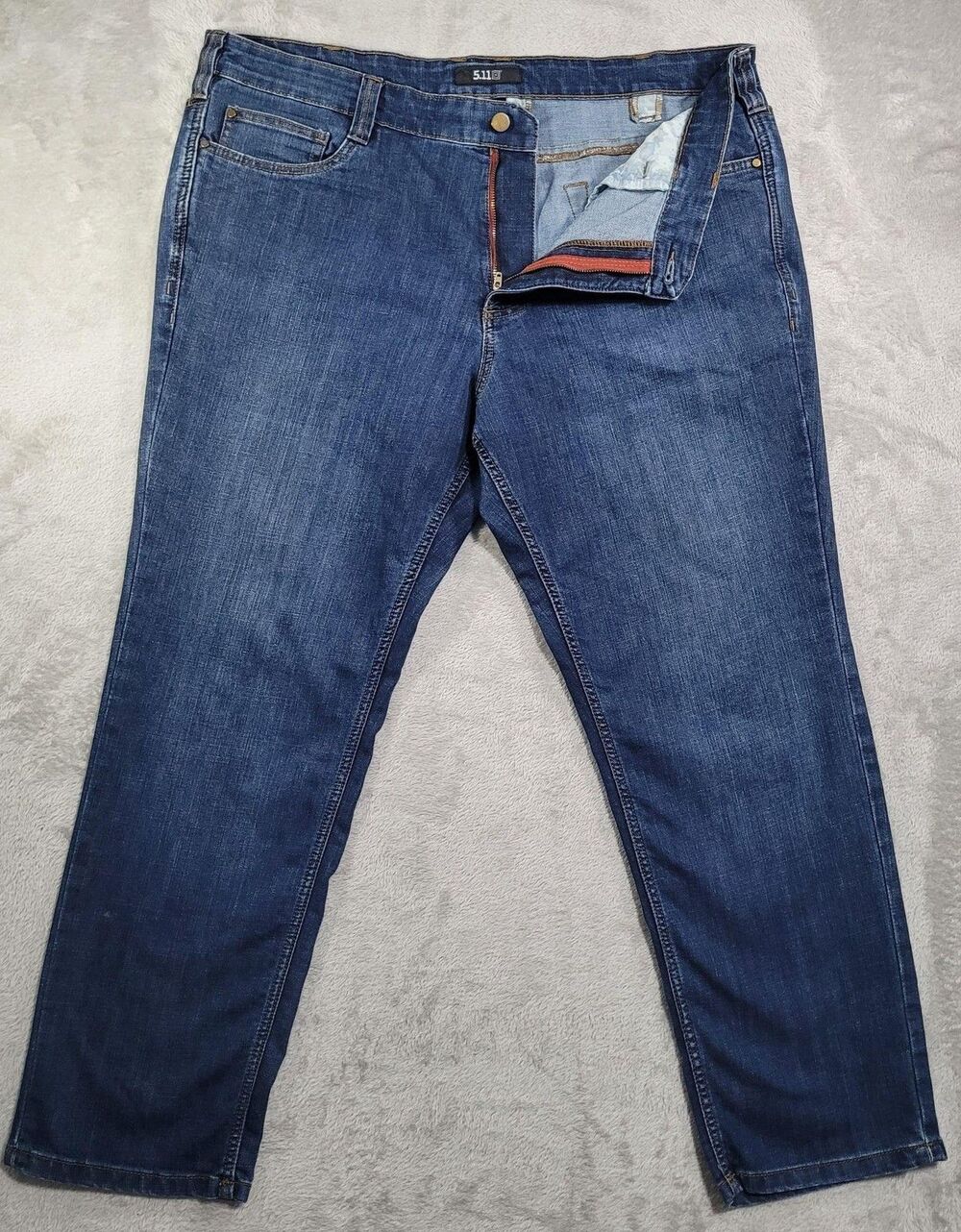 5.11 Tactical Jeans Mens 40x30 Blue Med Wash Regular Straight Zip Fly Denim